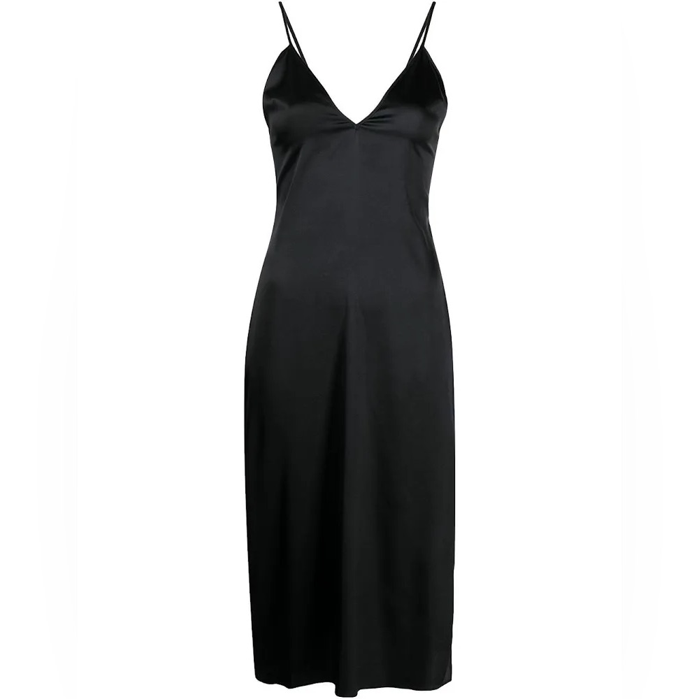 Fleur Du Mal Silk Lace-Up Back Slip Dress S/Xs